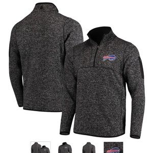 Buffalo Bills Antigua Fortune Quarter-Zip Pullover Jacket - Heathered Black